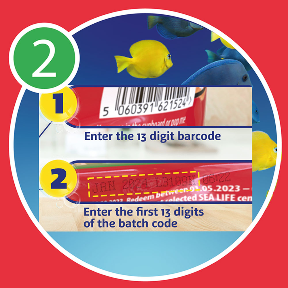 Step 2: FIND YOUR BARCODE AND BATCH CODE